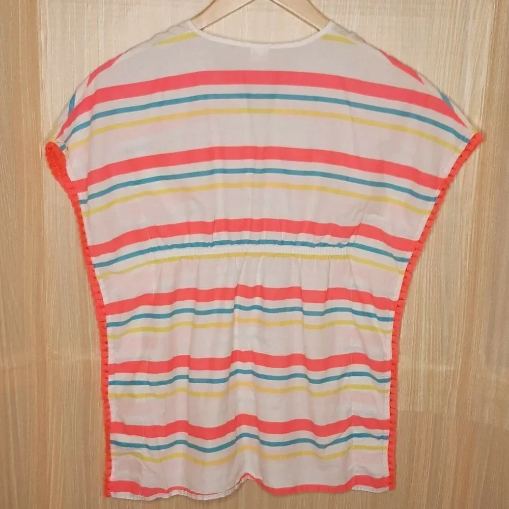 Cat & Jack Girls Striped Swimsuit Coverup 7/8